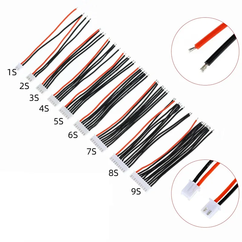 5 шт. 22AWG силиконовый 1S 2S 3S 4S 5S 6S 7S RC Lipo Балансир зарядного устройства Разъем провода Шаг 2,54 мм JST-XH Балансировочный кабель