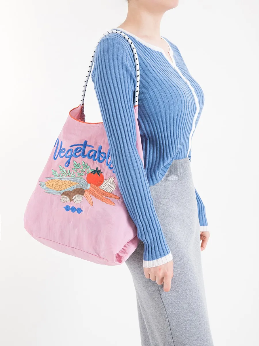 KOKOPEAS Bohemian Lightweight Oxford Women Shopping Bag Japanese Pattern Reusable Shoulder Grocery Purse Washable Tote Handbag