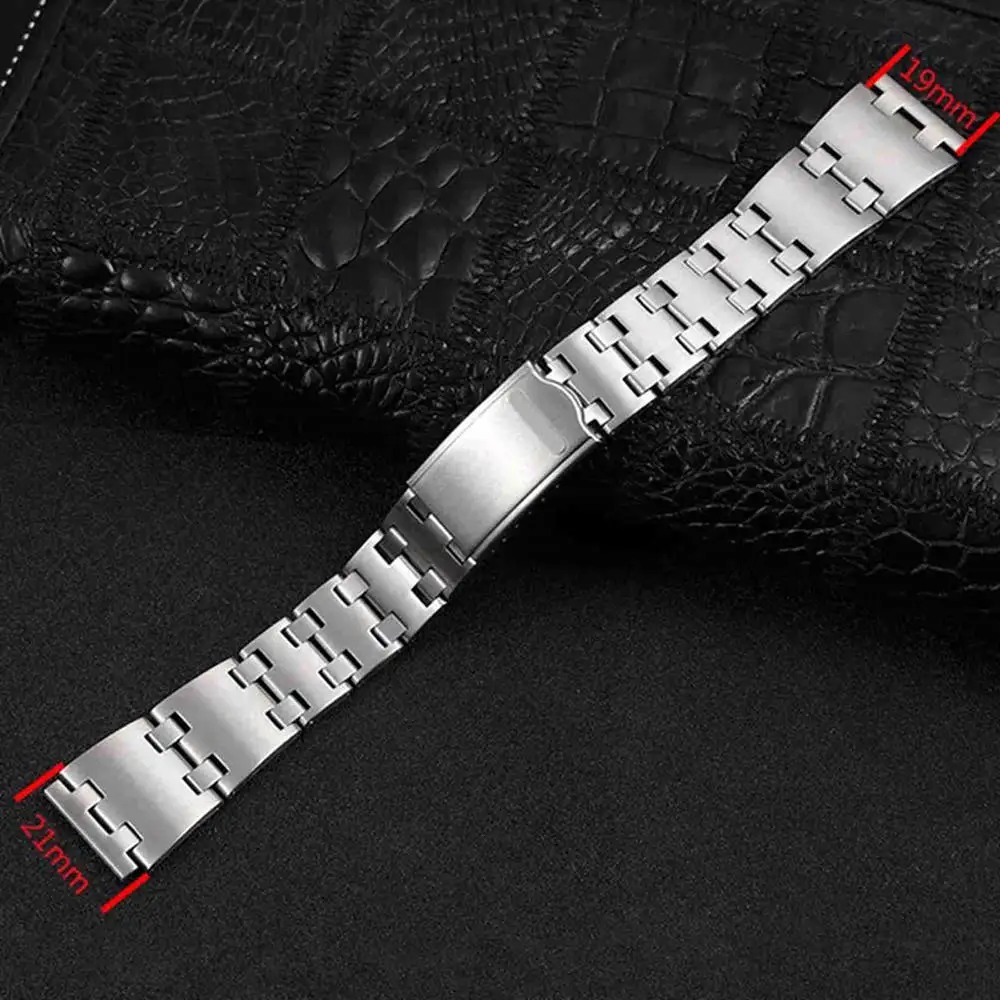 19mm Solid Stainless Steel Replacement UFO Straight End Watch Bracelet Band Strap For SKX 6138 6106 6119 4006 Sport 5 Watch