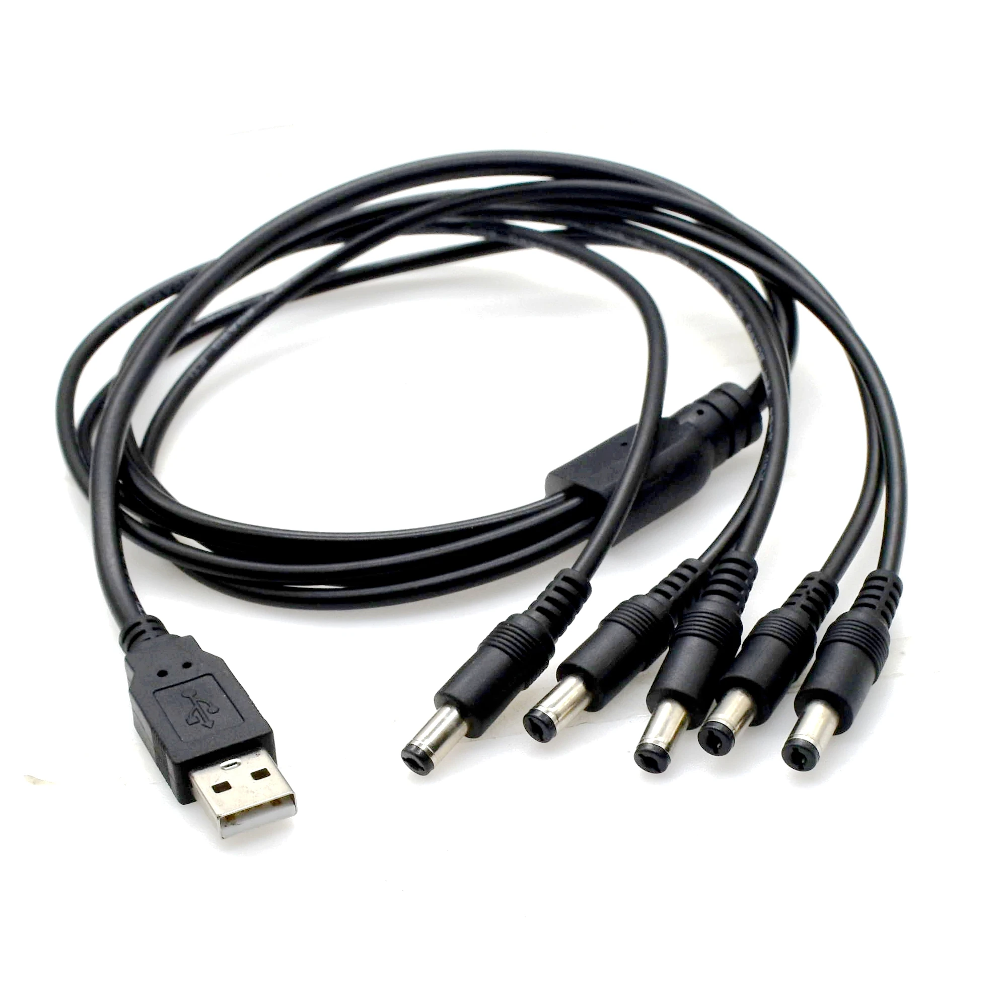 USB-разъем питания постоянного тока 5,5x2,1 мм, кабель постоянного тока 5,5 2,5 на 3,4,5 штекеров, сплиттер, адаптер 18AWG для камеры видеонаблюдения и светодиодной ленты (art.: 3920c462e048c) - 3920c462e048c