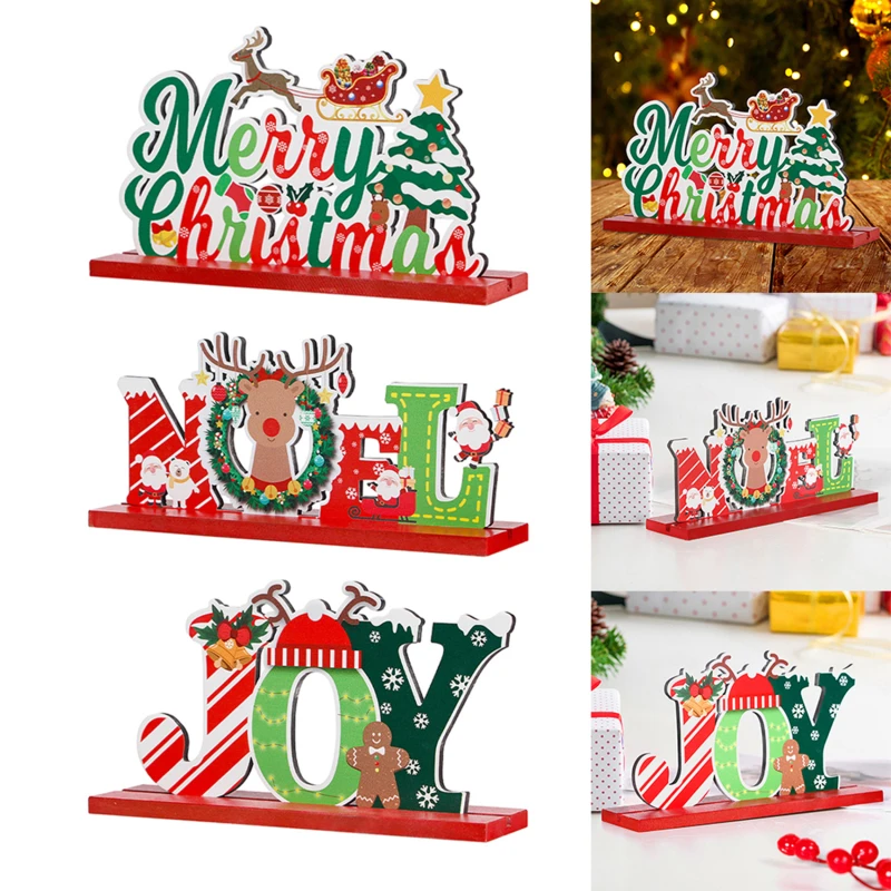 

Office Home Decor Table Party Supplies Festive Atmosphere Wood Christmas Ornament Free Standing Craft Gift Kids Adults Bedroom