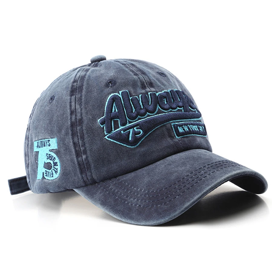 

Embroidery Letter Baseball Cap for Women Men Washed Style Cotton Sweatband Adjustable Metal Closure Unisex Hat 1 Pack