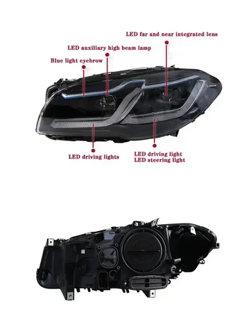 2 шт. светодиодные фары для BMW F10 F18 2010-2017 M5 520i 520d 530i 530d светодиодные фары для BMW F10 F18 фары автомобильные аксессуары