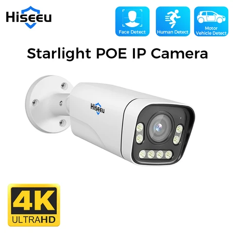 Камера видеонаблюдения Hiseeu, 4K, 8 Мп, POE, IP, A8, F1.0