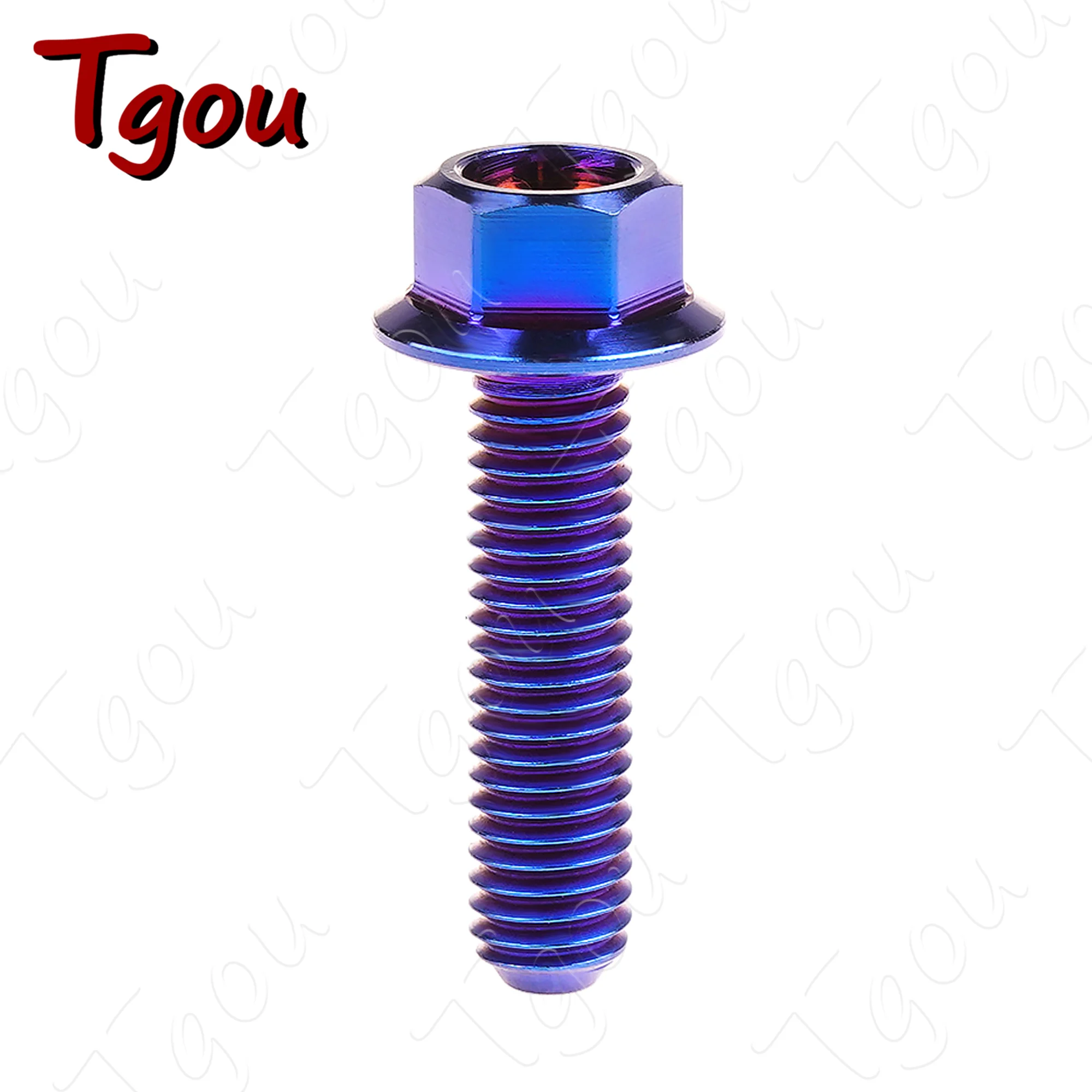 Титановый болт Tgou M5/M6x10 15 20 25 30 35 40 45 50 55 60 65 70 75 80 90 100 мм Винт с шестигранной головкой и фланцем для мотоцикла автомобиля