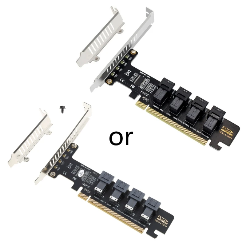 

PCIE 4.0 to U.2 NVME Adapter Card PCIe X16 to 4-Port U.2 NVME Expansion Adaptor E65C