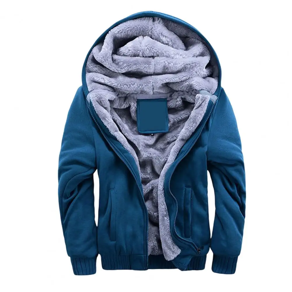 

Men Sweatshirts Autumn Winter Warm Thick Solid Color Casual Tracksuit Sweatshirts Hooded Jacket Hoodies sudaderas hombre