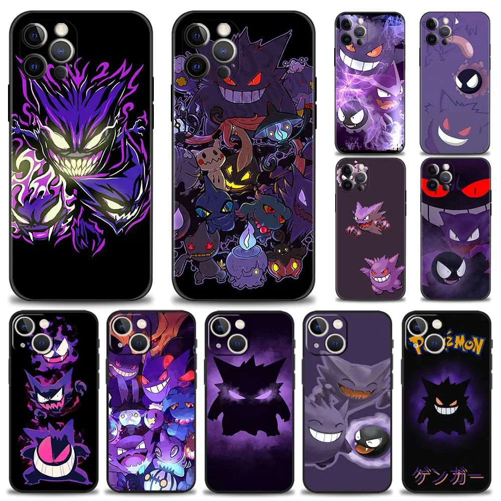 Phone Case For Apple iPhone 13 12 11 14 Pro Max 13 12 Mini XS Max XR X 7 8 6 6S Plus 5 5S Ghost Pokemon Gengar Silicone Shell