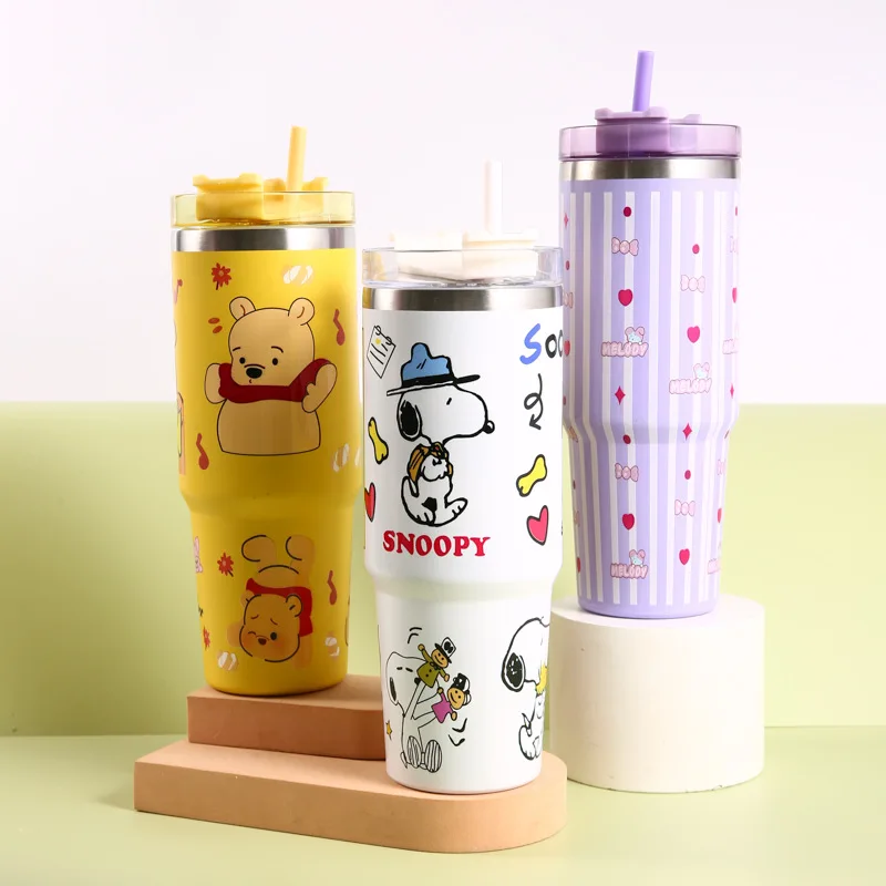 Автомобильная кружка Snoopy мультяшная для воды с крышкой большая емкость кофе