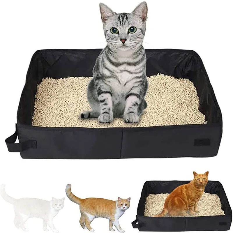 

Waterproof Outdoor Foldable Cat Litter Box Dog Toilet Tray Folding Cat Litter Bedpan Portable Travel Pet Cat Litter Box New