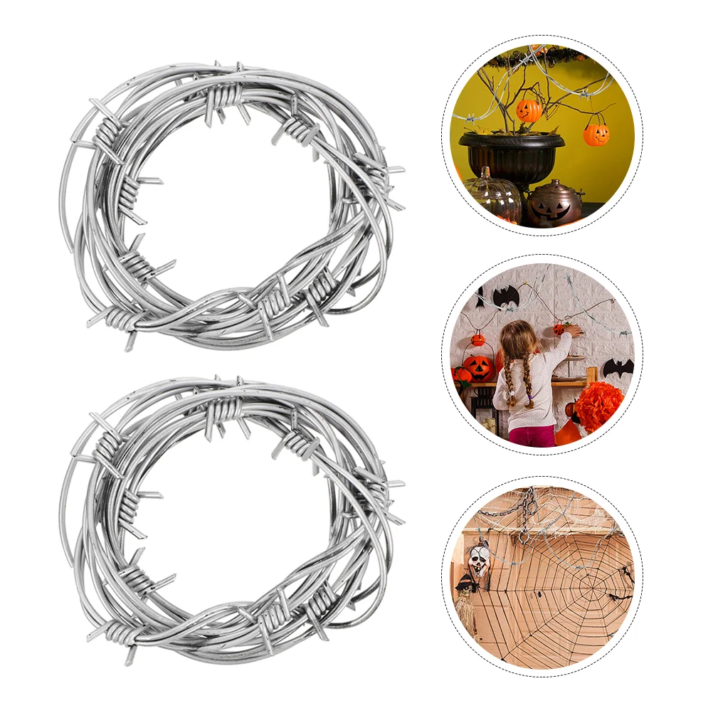 

Simulation Wire Chain Haunted House Decors Western Party Prank Toys Barbed Wires Home