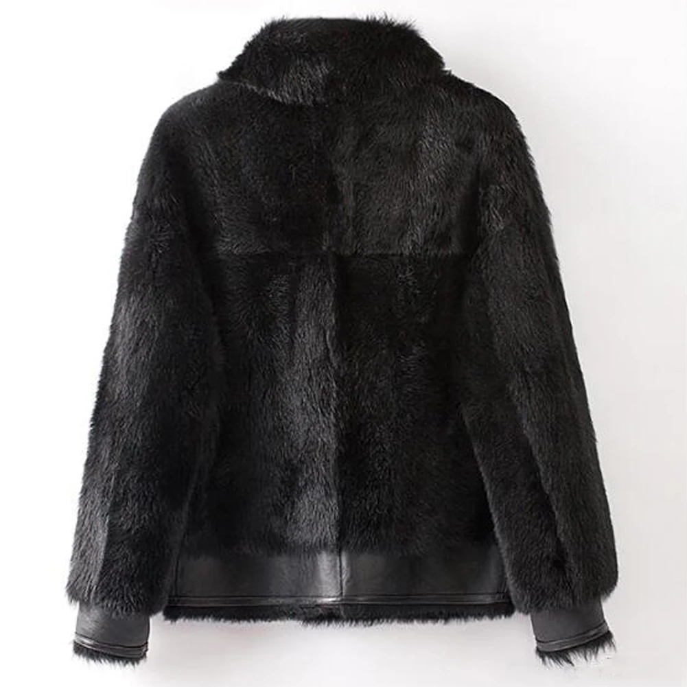 Denny&ampDora Black Shearling Jacket Tuscany Mens B3