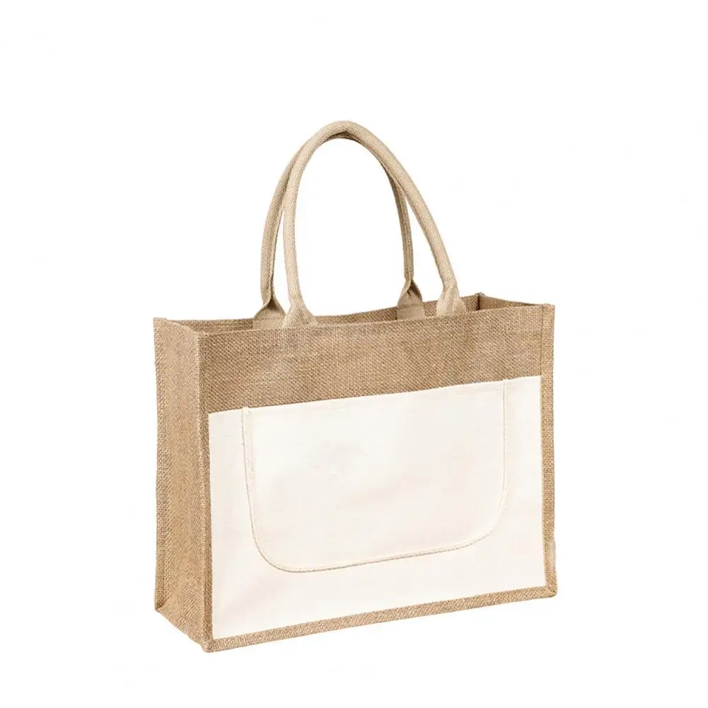 

Storage Bags Grocery Bag Thicken Handle Large Capacity Reusable Burlap Flax Tote Shopping Bag Household Supplies