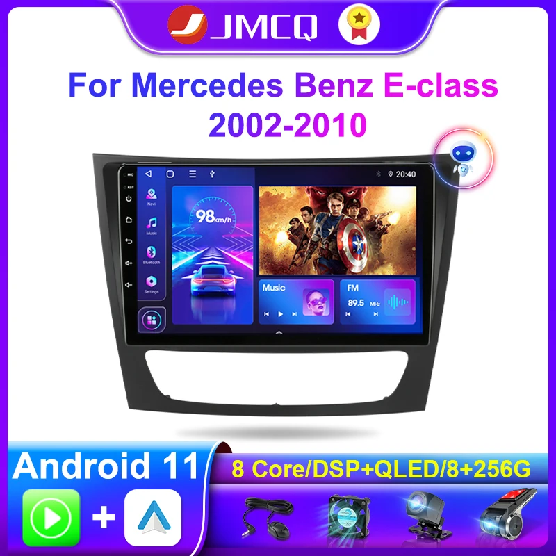 Автомагнитола JMCQ, 2 Din, Android 11, для Mercedes Benz E-class E Class W211 E200 CLS 2002-2010, мультимедийный видеоплеер, навигация