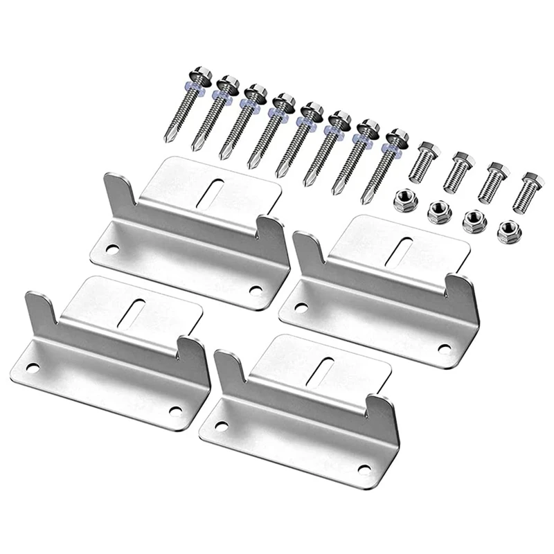

Solar Panel Mounting Z Bracket Solar Power Panel Brackets Roof Solar Panel Holder For RV, Boat, Caravans, 4 Pack