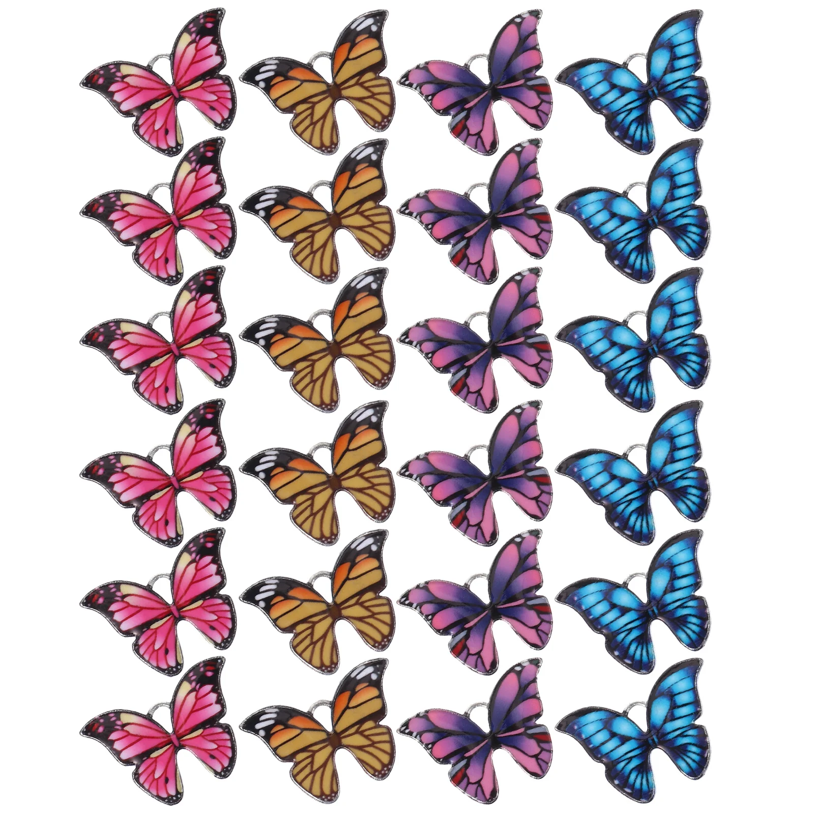 

24 Pcs Butterfly Pendant Enamel Charms Butterflies Jewelry Making Vintage Earrings Pendants Alloy DIY Necklace