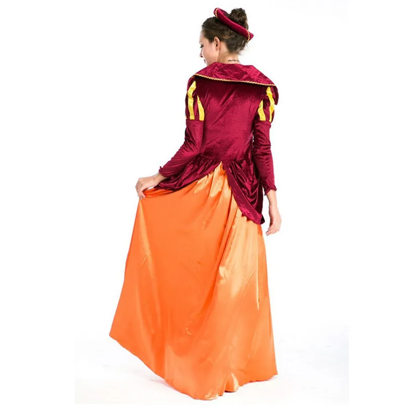 Женский костюм для косплея на Хэллоуин Европейский средневековый двор королева