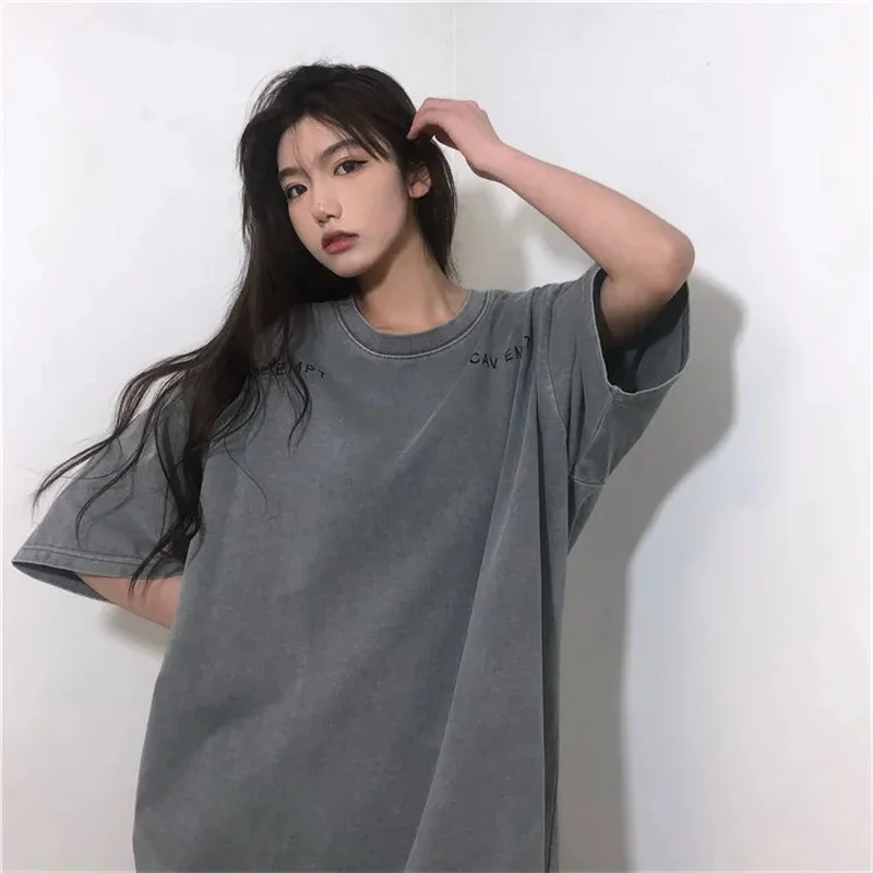 

CAV EMPT C.E Short Sleeve T-shirt 2023 Summer New Japanese Fashion CE Washed Old Figure Ghost Hand Print Men's And Women's Tops