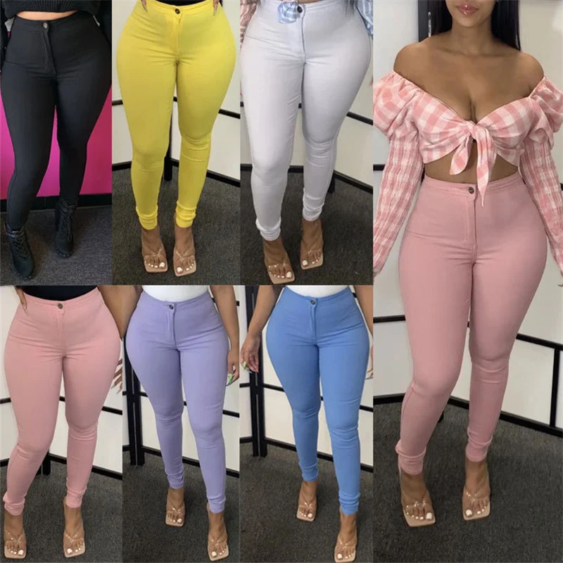 

7 colors women Long pants fashion high stretch Skinny pants sexy slim pencil pants female clothing S-3XL drop shipping