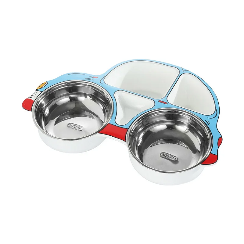 

Cartoon Car Shaped Divided Baby And Toddler Plates Non-Slip Unbreakable Children Dinner Plates Dinnerware