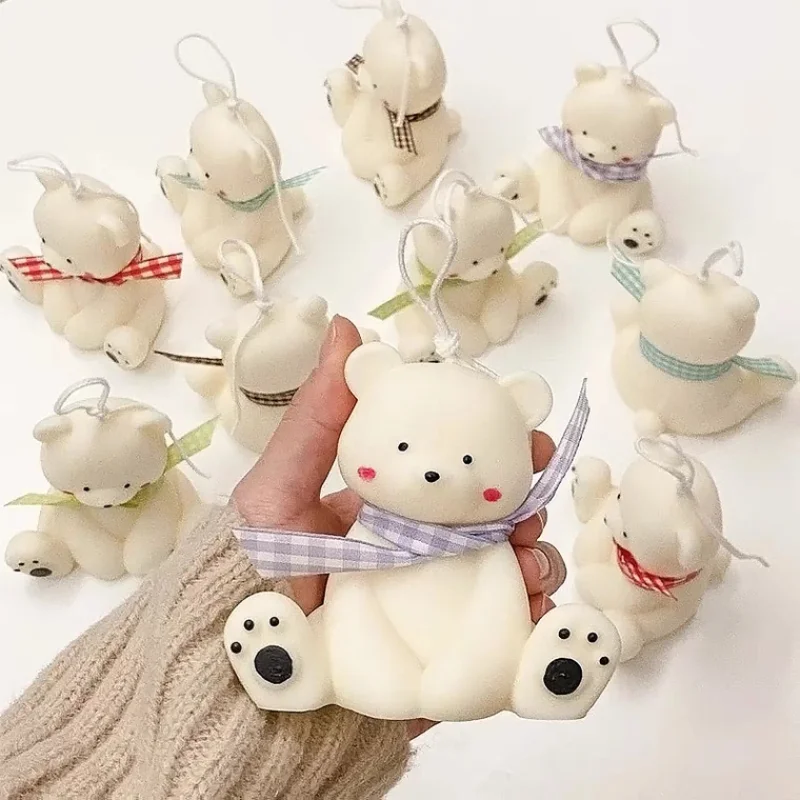 Large Bear Silicone Candle Mold DIY Cute Animal Aromatic Making Handmade Soap Resin Christmas Gifts Craft Home Decor |