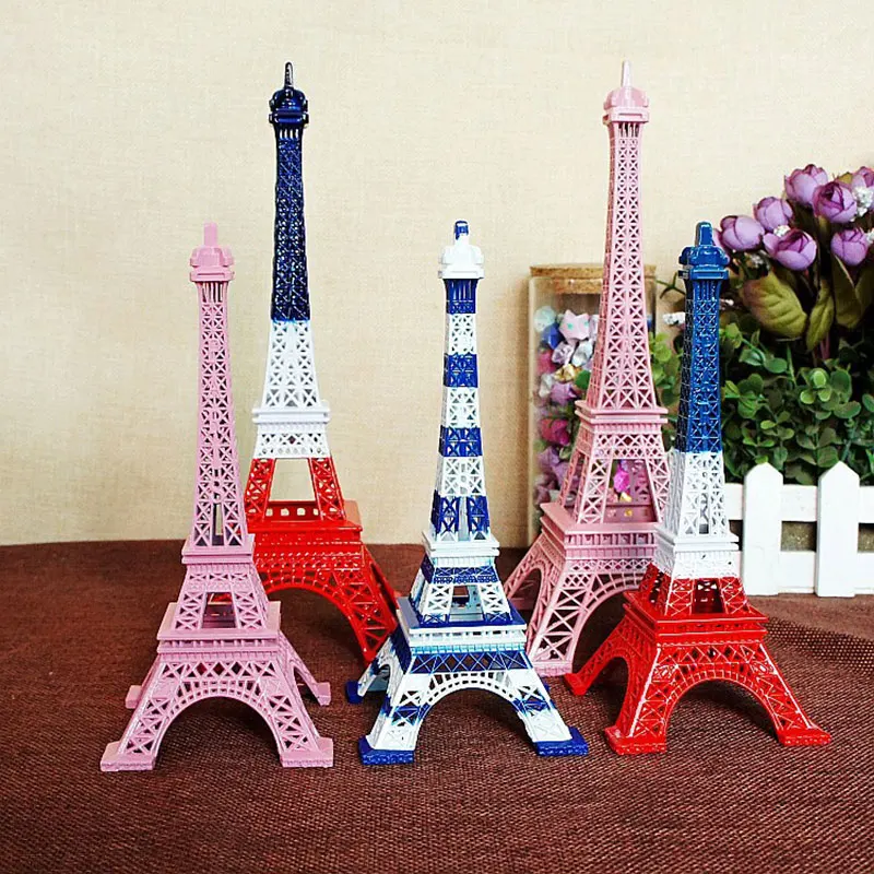 

18/25CM New Colorful France Paris Eiffel Tower Statue Home Table Decoration Metal Model Crafts