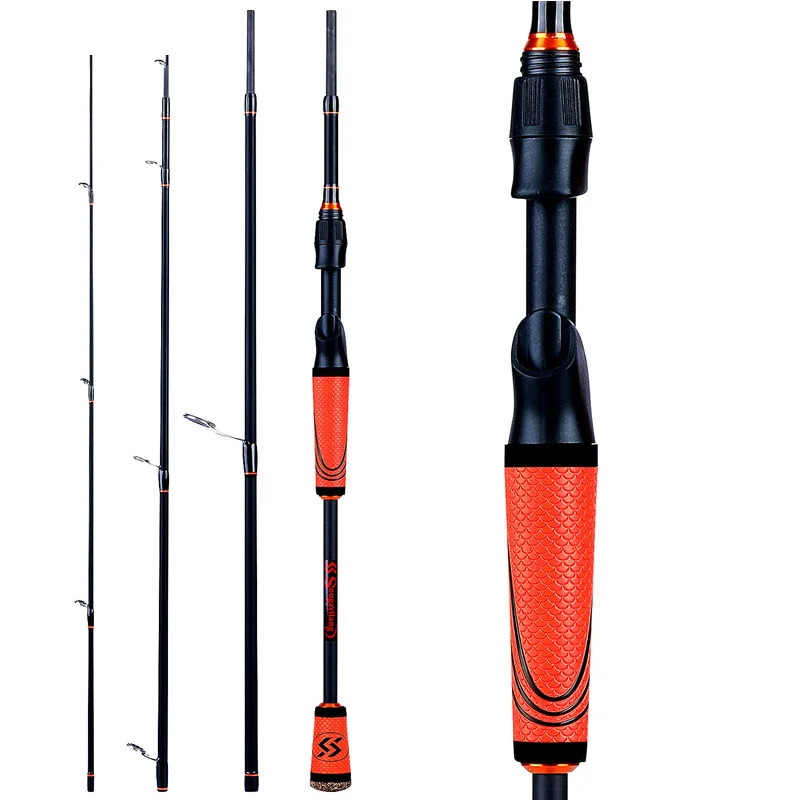 

Sougayilang Fishing Rod 4 Sections Carbon Fiber Casting/spinning Rod Portable Strong M/MH Power Pole Salt Water/Fresh Water Tool