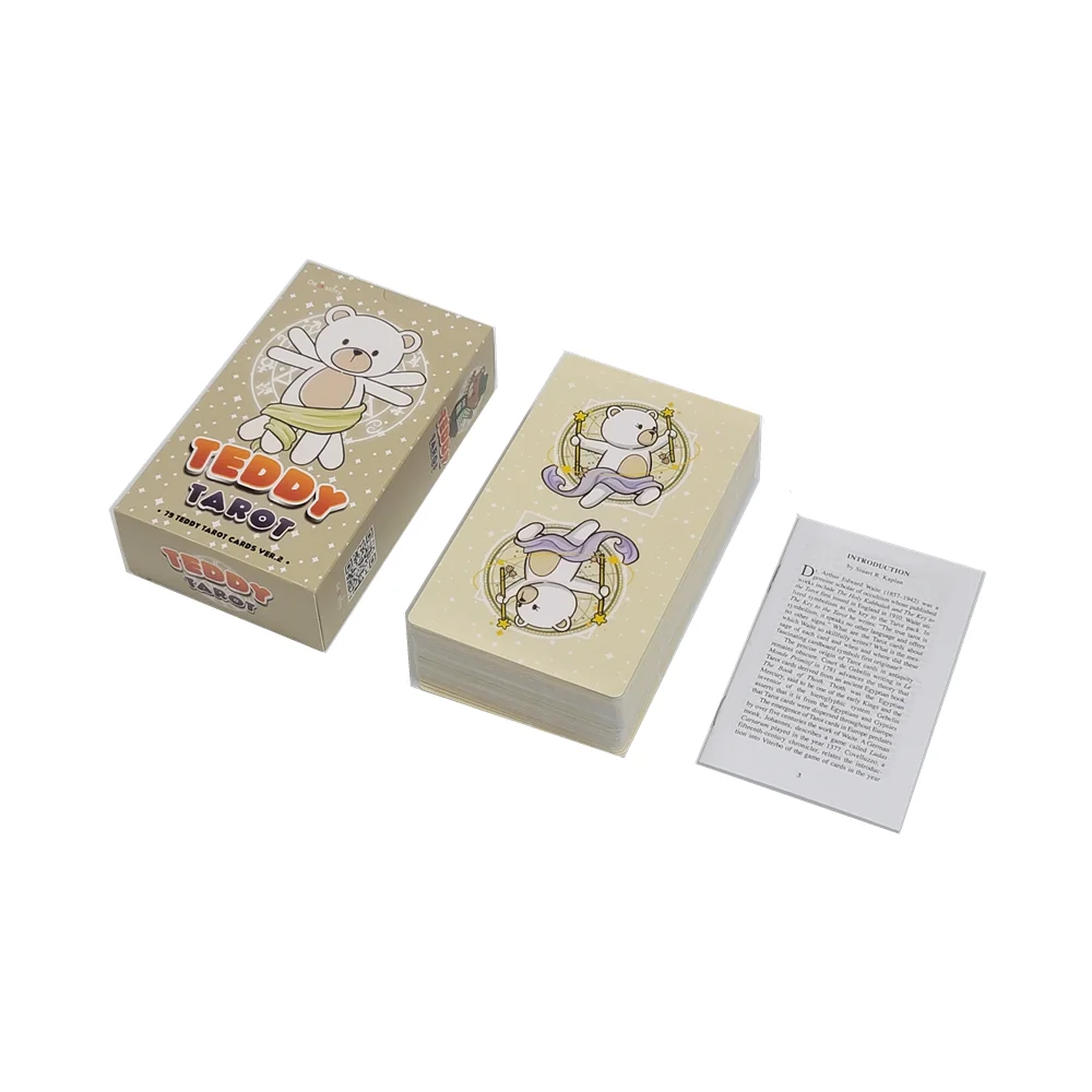 New Cute Bear Design Cards 12X7cm Teddy Bear Tarot 79-Card Deck in English For Parent-child Interaction Board Game Party Gift