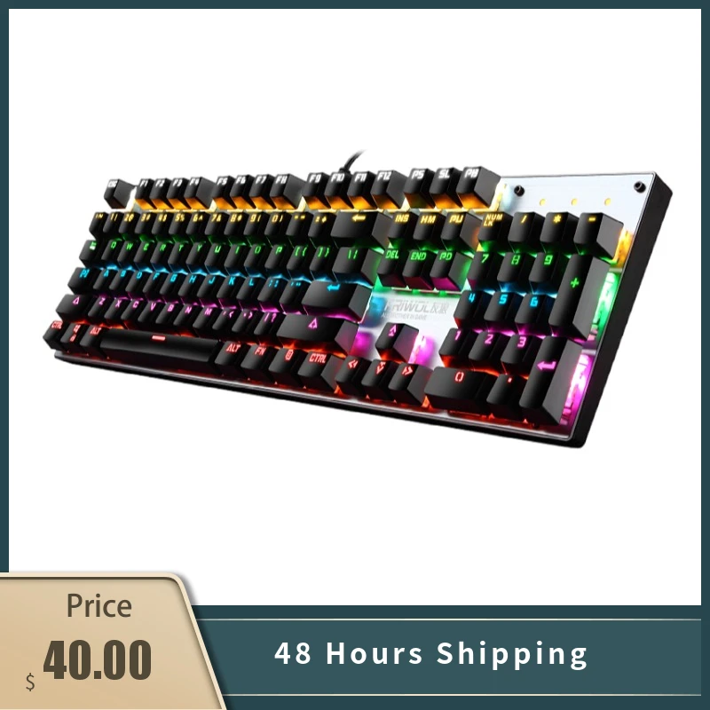 

Big Sale Metal Panel Office Business Mechanical Keyboard Mouse Mixed Color Backlit Real Headphone Home PC Gamer