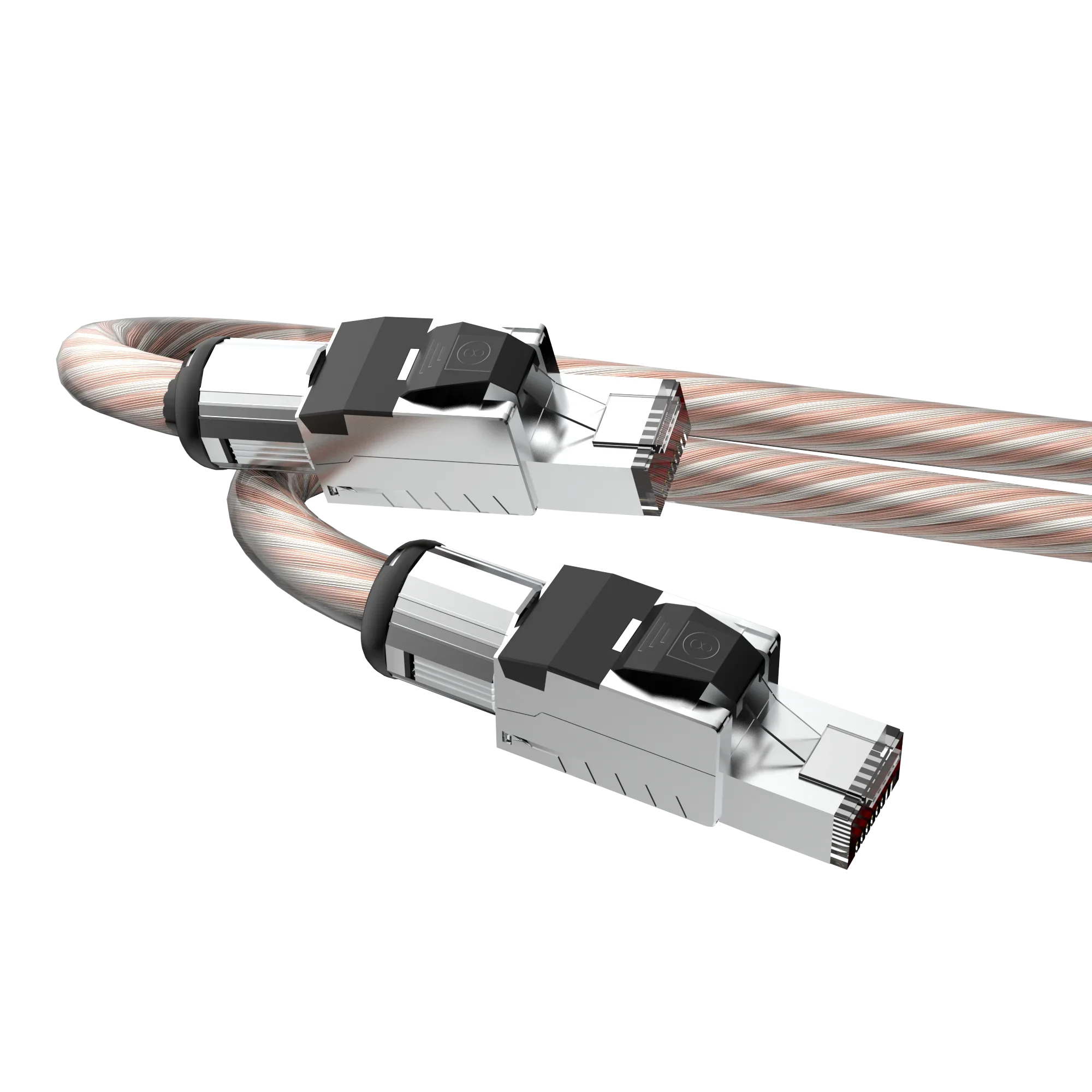 Кабель Ethernet Hi-Fi OCC серебристый смешанный Cat8 сетевой аудиокабель RJ45 до 40 Гбит/с
