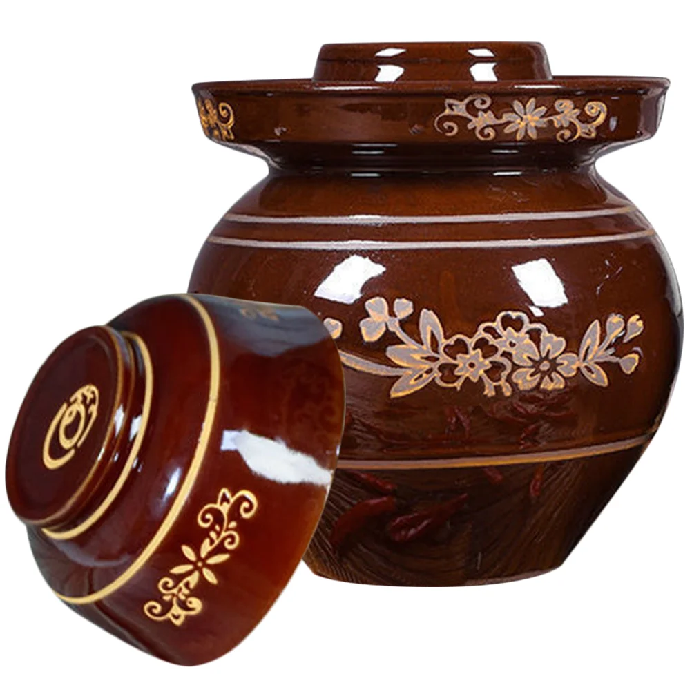 

Jar Pickle Jars Crock Fermenting Pickling Airtight Chinese Fermentation Storage Container Sauerkraut Sourdough Vegetable Pot Big