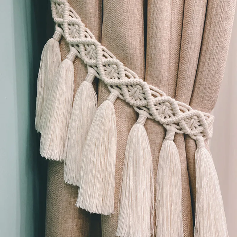 

Curtain Buckle Strap Hand Woven Window Curtain Decorative Tassel Binding Rope