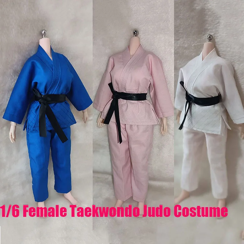 

1/6 Women Soldier Taekwondo Judo Taekwondo Sportswear Karate Martial Arts Uniforms Suits Fit 12'' Action Figure Model Toys