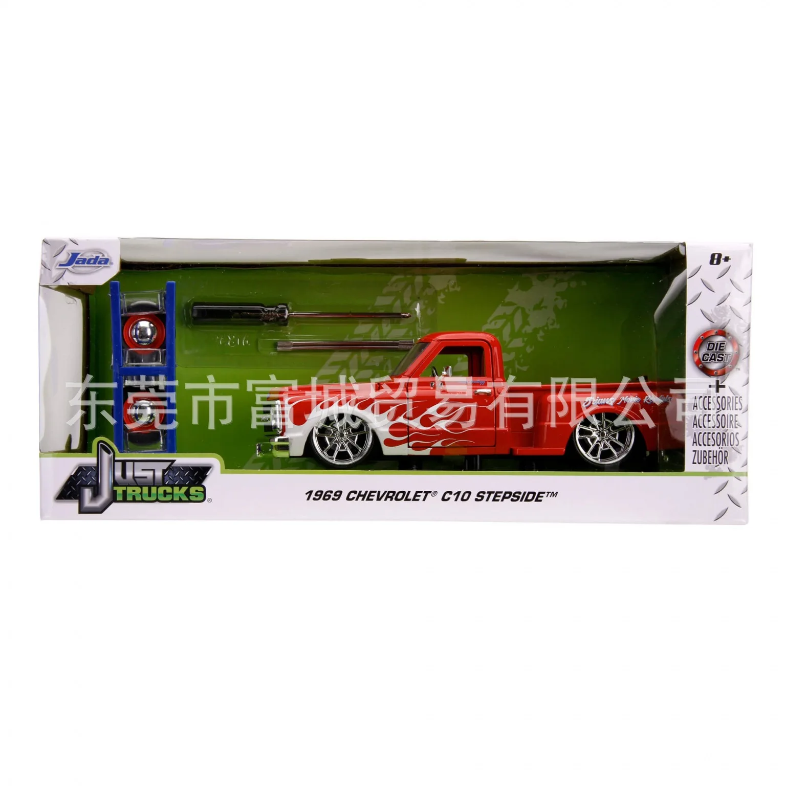 JADA 1/24 Chevrolet пикап с пламенным покрытием C10 DIY модель автомобиля из сплава игрушки