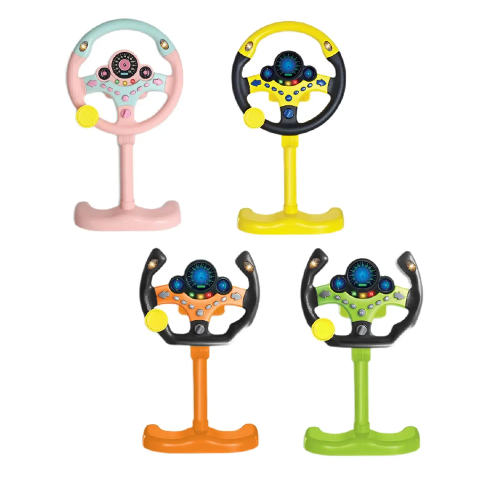 

Simulation Steering Wheel Toy W/Light Music Driving Controller Interactive Driving Early Educational Sounding Toy Sounding Toy