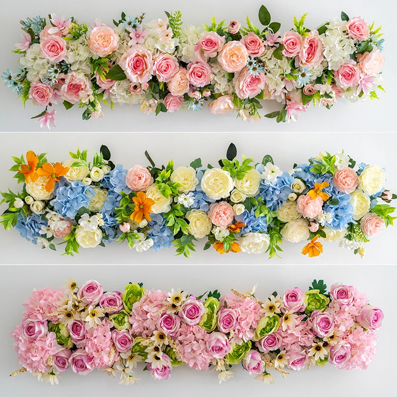

100CM DIY Wedding Flower Row Arch Arrangement Flowers Stage Road Lead Flowers Wedding Scene Layout Party Decoration Floral