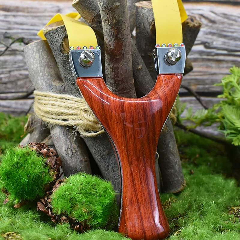 Новая Обновленная охотничья Рогатка высокоточная деревянная ручка Cataplut с плоской резиновой лентой для охоты на открытом воздухе развлечения