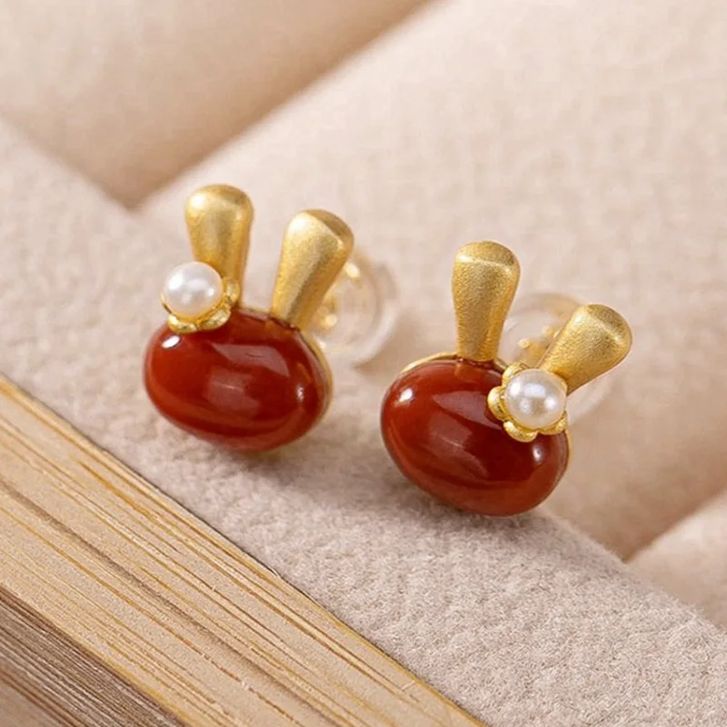 

Fashion Rabbit Ear Stud Earrings for Women Girls Colorful Sweet Cute Animal Drop Wedding Party Piercing Jewelry Statement Gift