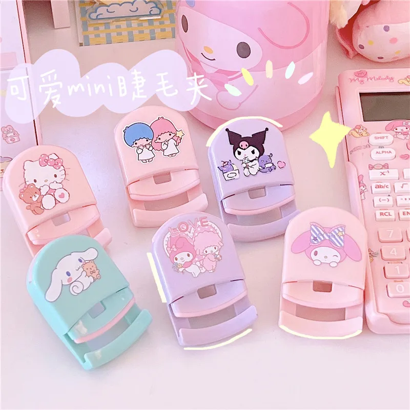 

Портативные бигуди для ресниц Sanrios аниме Kuromi Melody Cinnamoroll, удлинитель накладных ресниц, завивка ресниц, инструмент для красоты, аксессуары