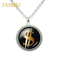 new new arrival us dollar money necklace gold color american dollar sign round pendant for womenmen hiphop jewelry dl15