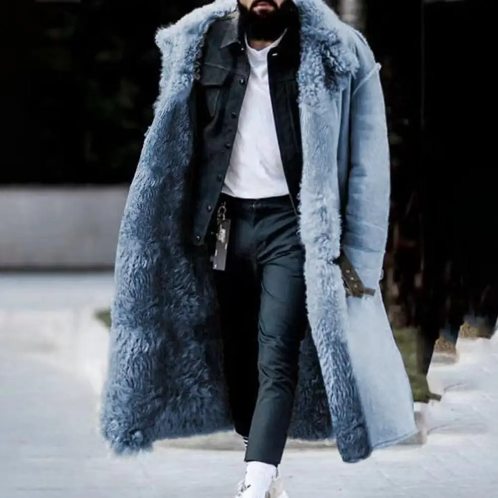 

Cold Protection Men Jacket Premium Men's Winter Coat Thick Plush Cold Resistant Single-breasted Lapel Outdoor Warmth Style