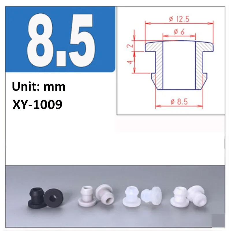Белый защелкивающийся силиконовый резиновый втулка штекер круглый полый провод кабель защитные кольца 4,5/5/5.5/6/6.5/7/7.5/8 ~ 50,6 мм