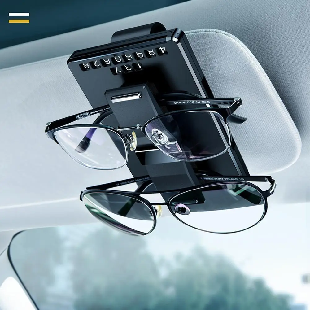 

3 In 1 Car Glasses Clip Car Accessories Glasses Card Clip Eyewear Ticket Holder Abs Portable Pen Stand Goggles Y7d0