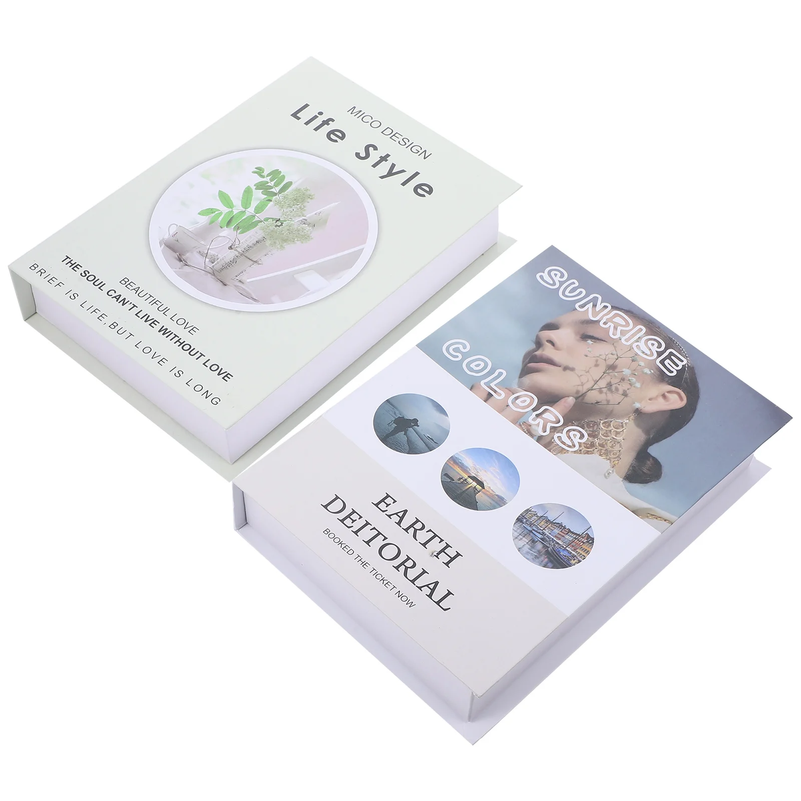 

2 Pcs Storage Box Office House Decorations Home Book Christmas Ornament Household Bookshelf