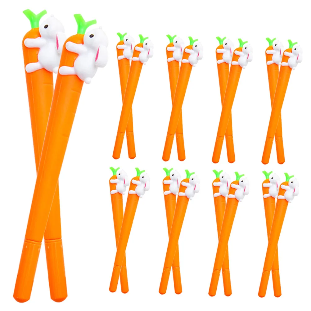 

24 Pcs Carrot Gel Pen Christmas Favors Rabbit Pens Pattern Ink Note Taking 05mm Plastic Student