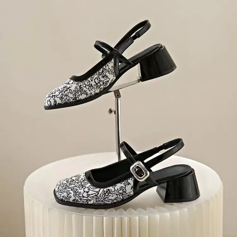 Винтажные черные сандалии Мэри Джейн женские нескользящие повседневные офисные