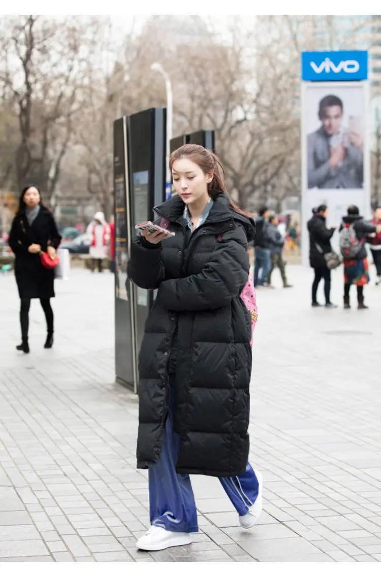 Korean Fashion Winter Warm Jacket Women with Hood Loose Thick Coat Mid-length 2022 New Winter Clothing