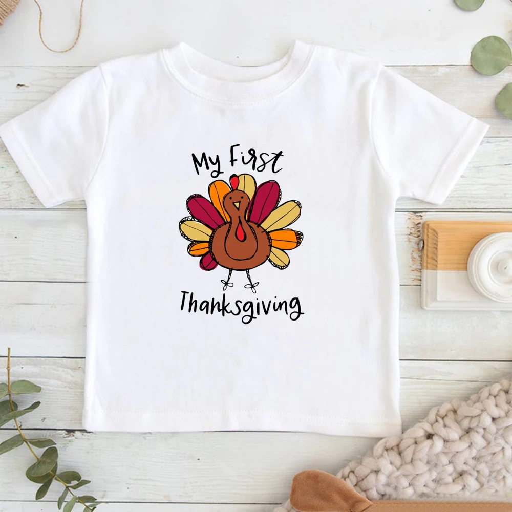 

My First Thanksgiving Scribble Fun Turkey Tshirt Fall Personalized Outfit Baby Bodysuit Shirt Gift Thanksgiving Day Clothes