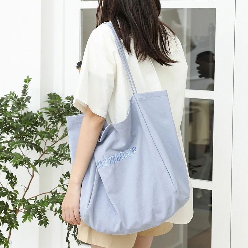 

Solid Color Women Handbag Beach Trendy Bag 2023 New Summer Female Tote Bag Casual Canvas Shoulder Bags Big Capacity Shopper Bag