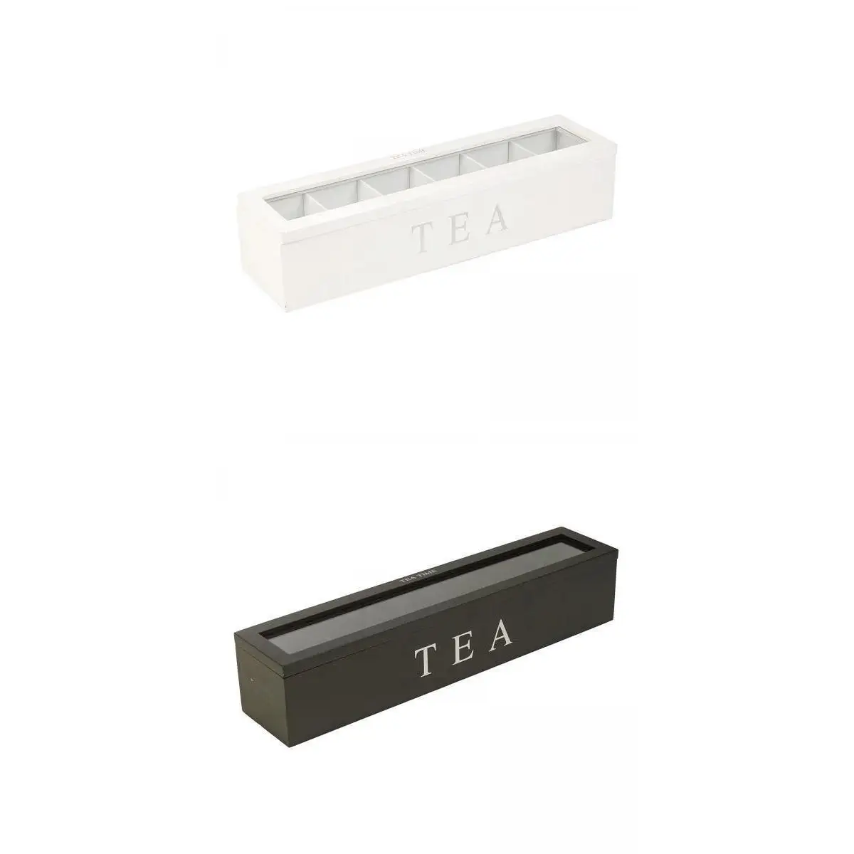 

2Pcs Kitchen Organiser,Rectangular Wooden Storage Box for Storing Tea, Coffee, Sugar and Other Foods Stackable Tea Bag Holder